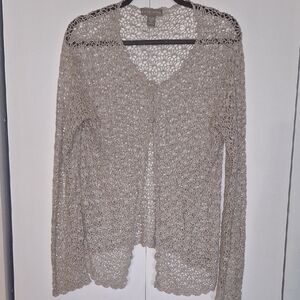 Kate Hill Women's Open-Knit Cardigan - Tan